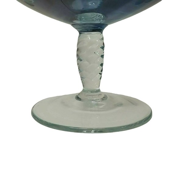 Dish Deep Compote Etched with Grapes on Twisted Stem - Picture 2 of 7